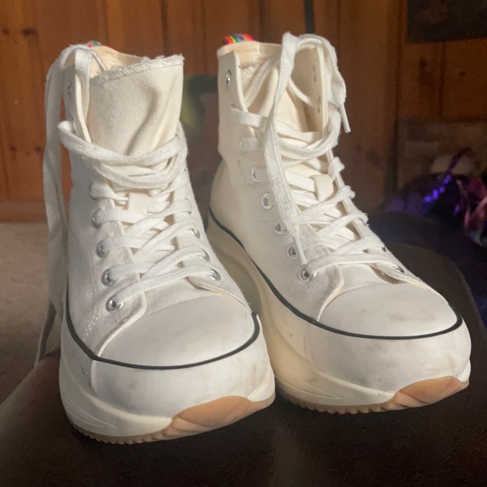 white platform sneakers